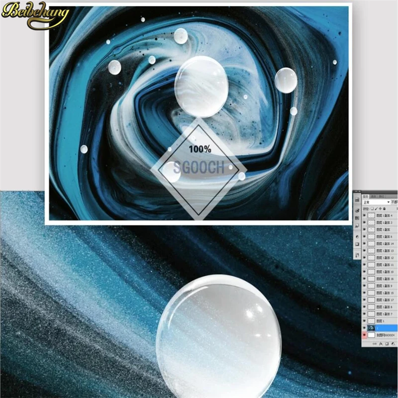 beibehang Custom 3d wallpaper mural blue modern creative three-dimensional starry sky 3D sci-fi TV sofa background wall painting |