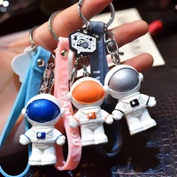 cute space astronaut rocket planet keychain spaceman universe metal key ring for men women anime car accessories