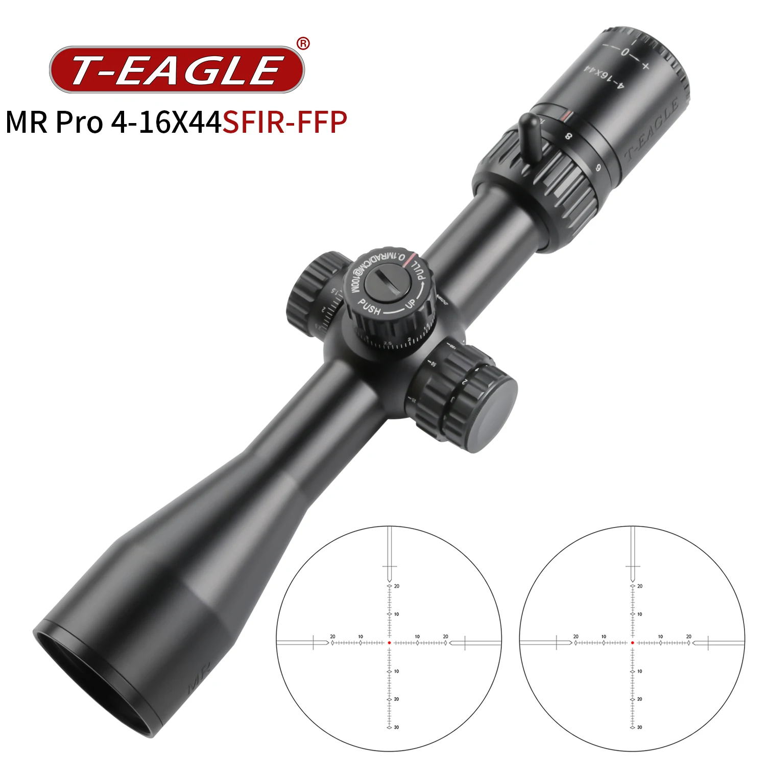 Тактический прицел T-eagle MR-pro 4-16X44 FFP оптический с красными и зелеными огнями