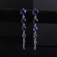 women earrings couple wedding earrings silver plated purple cubic zirconia earrings send girl designed for women fashion jewelry