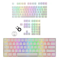 108pcsset pbt oem transparent pudding keycap set with puller compatible with cherry mx mechanical keyboard