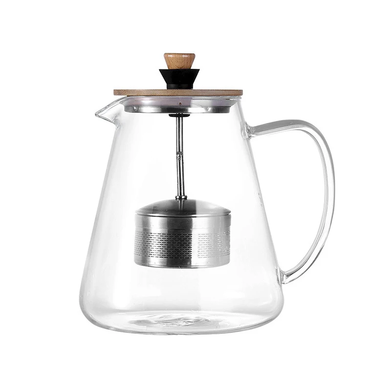 

Stainless Steel Infuser Teapot Clear Borosilica Glass Filter flower Tea Pot Heat Resistant Heated Container Boiling Kettle Tool