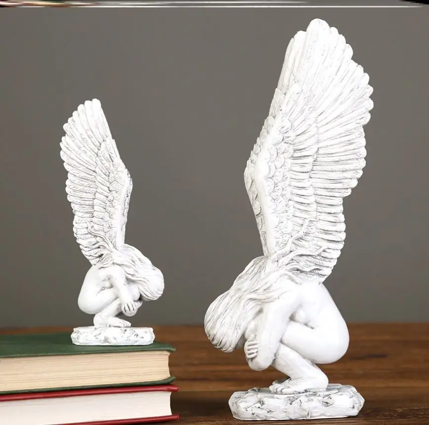 

Nordic Angel Wings Modern Resin Sculpture Home Decor Angle Crafts Statue Office Vintage Decoration Ornaments Home Accessory Gift