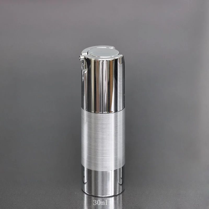 50Pcs/Lot 30ml Electroplating Silver Airless Pump Lotion Bottle Airless Bottle Plastic Bottle With Pressed Pump