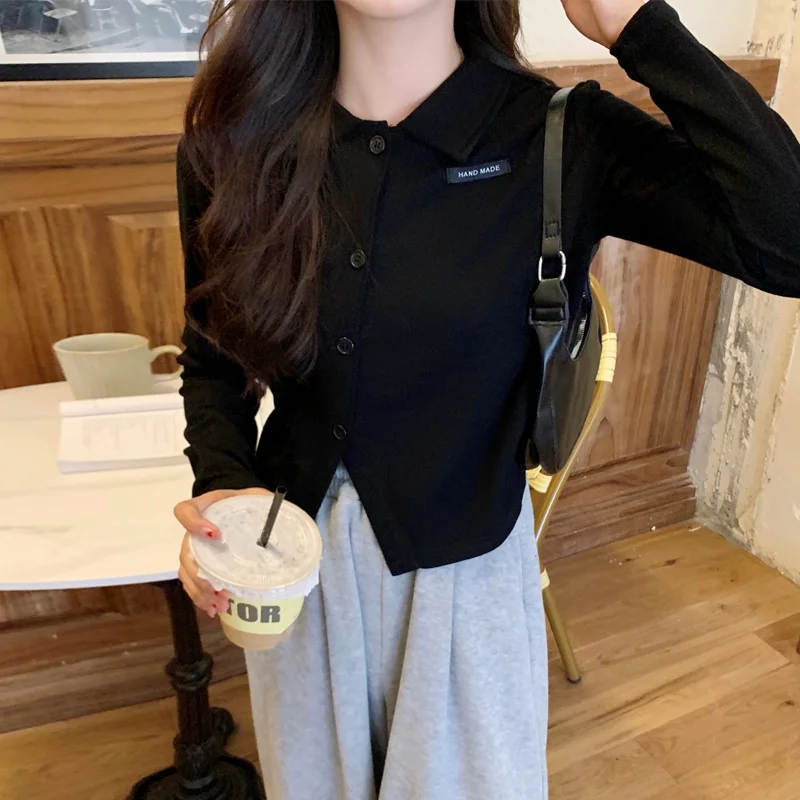 Большой шикарный кардиган свитер осенняя Асимметричная короткая облегающая