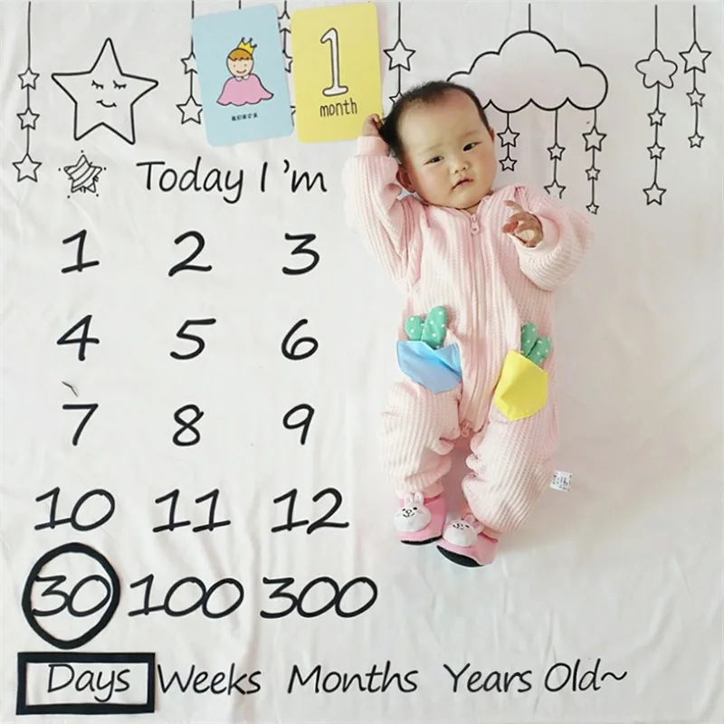 2020 новорожденный младенец ежемесячный рост веха одеяло реквизит для фотосъемки