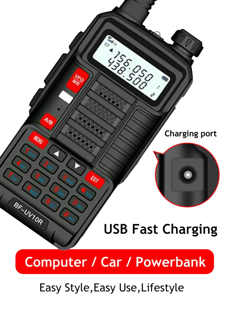 

Baofeng Professional 10W Walkie Talkie UV10R 128 Channels VHF UHF Dual Band Two Way CB Ham Radio Baofeng UV5R Enhanced UV 10R