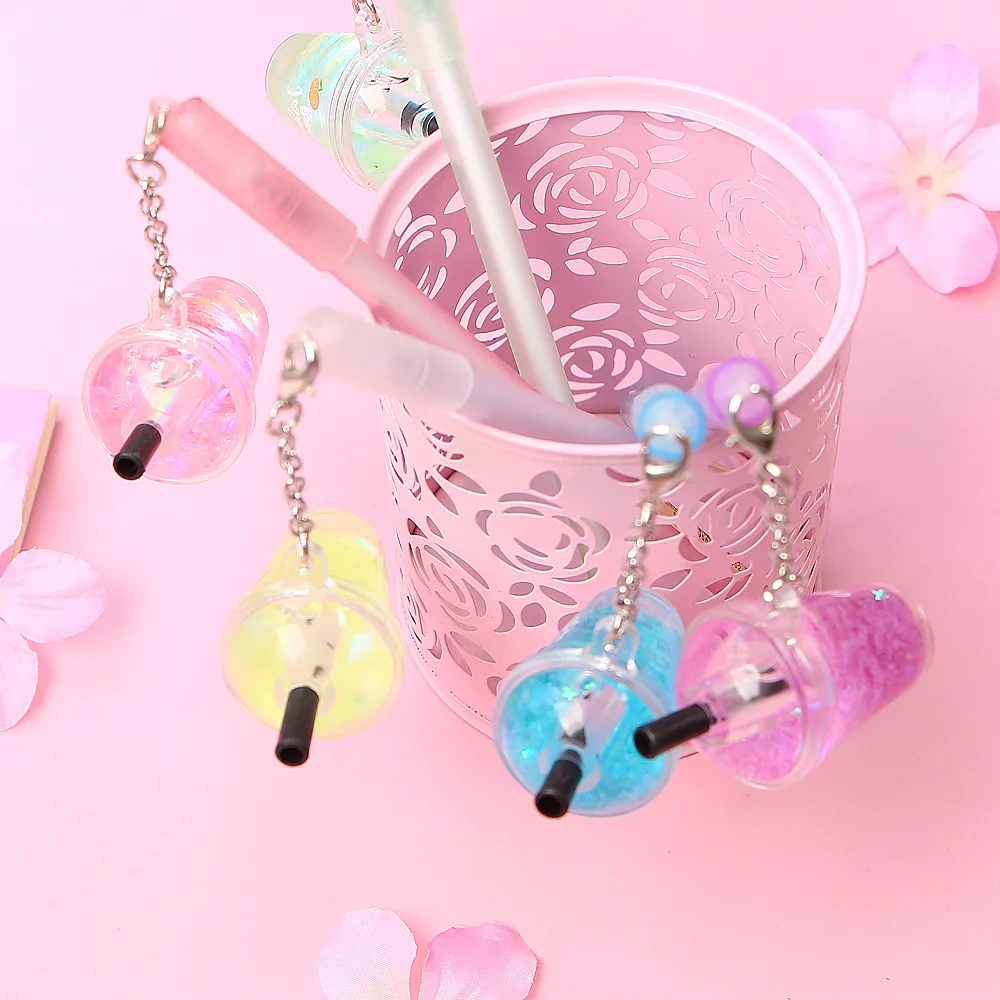 Гелевые ручки 0 5 мм кавайные с кулоном в виде чашки для напитков нейтральные