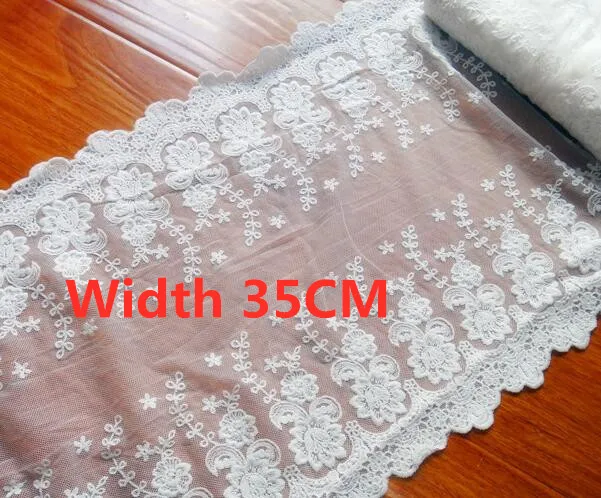 C off white 1 ярд/лот Изысканная Чистая Пряжа хлопок вышивка кружева ткани 130 см платье свадебное платье сетчатая занавеска теневые ткани RS1267 - Цвет: C off white