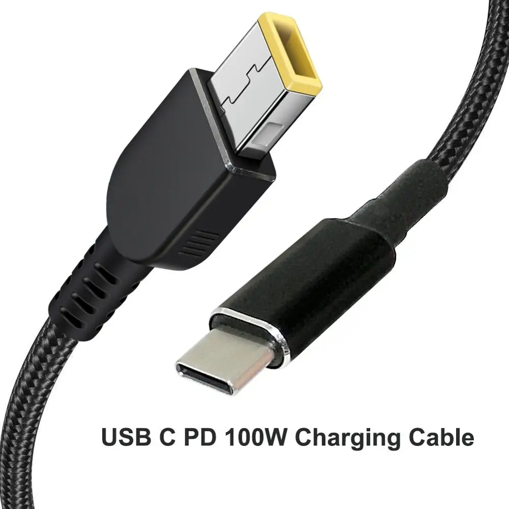 Адаптер питания для ноутбука Lenovo 45 Вт 65 90 конвертер USB Type C зарядный кабель с двумя