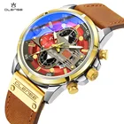 2021 лучший бренд OLENSE мужские часы модный спортивный кожаный для часов Мужские Роскошные Дата Водонепроницаемый кварцевый хронограф наручные мужские часы