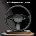 Сшитый вручную черный чехол на руль из натуральной кожи для Mercedes-Benz CLS 280 300 350 500 GLK 300 2008 2010 C180 C200 C350