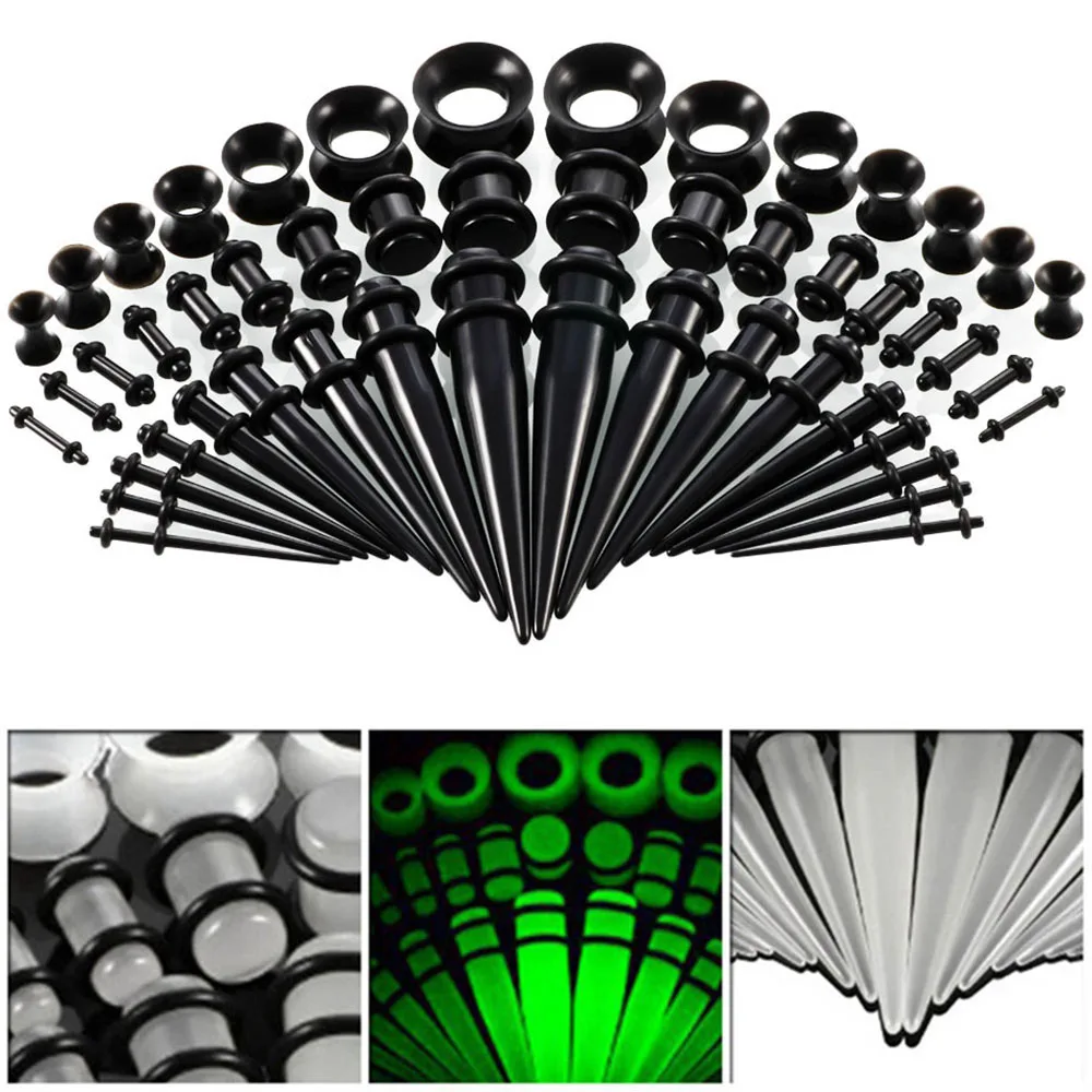 50 шт смешанные цвета Цвет из акрила датчик Серьги Конус и пробка растяжения тела
