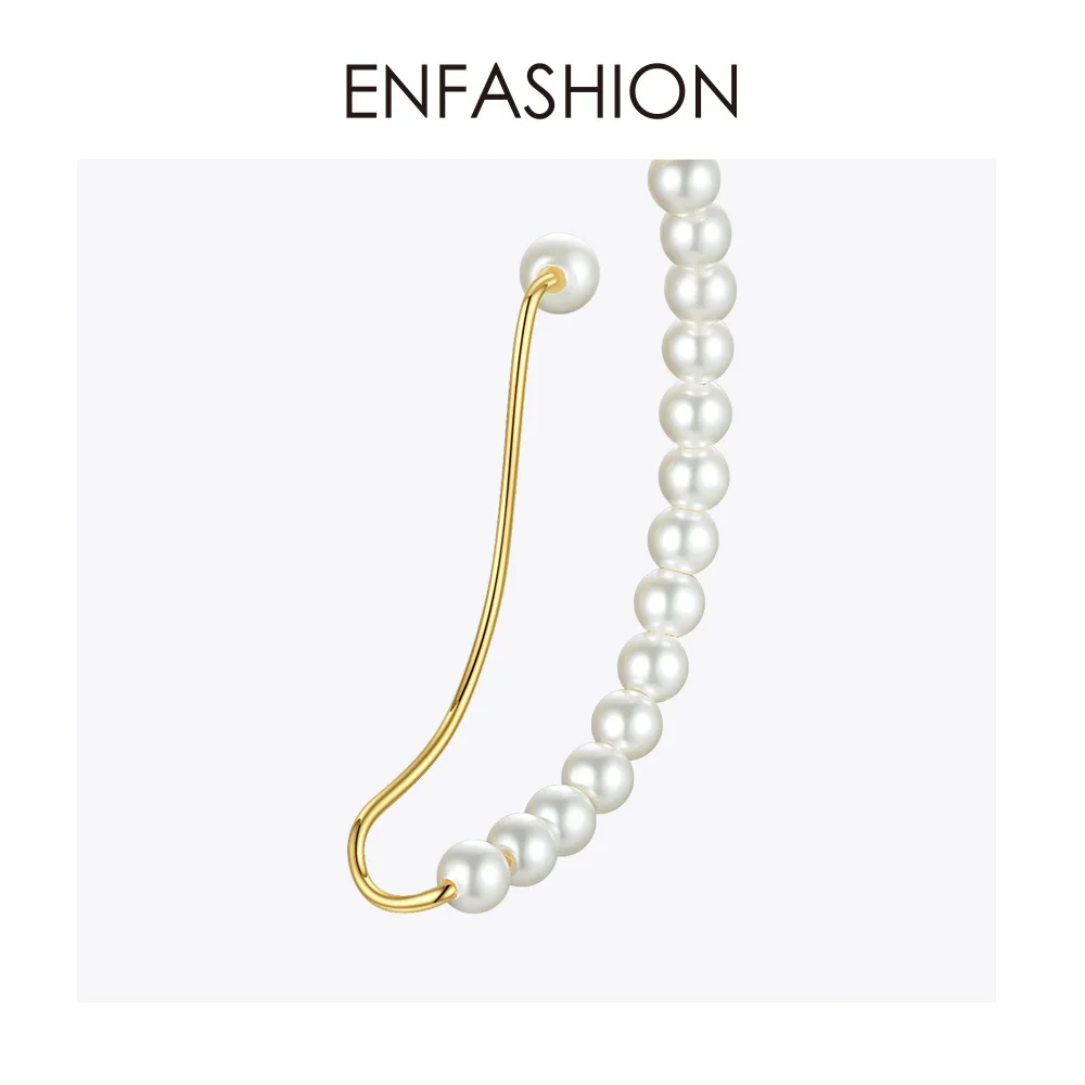 

ENFASHION Auricle Pearl Ear Cuff Clip On Earrings For Women Gold Color Statement Earcuff Earings Without Piercing Jewelry E1130