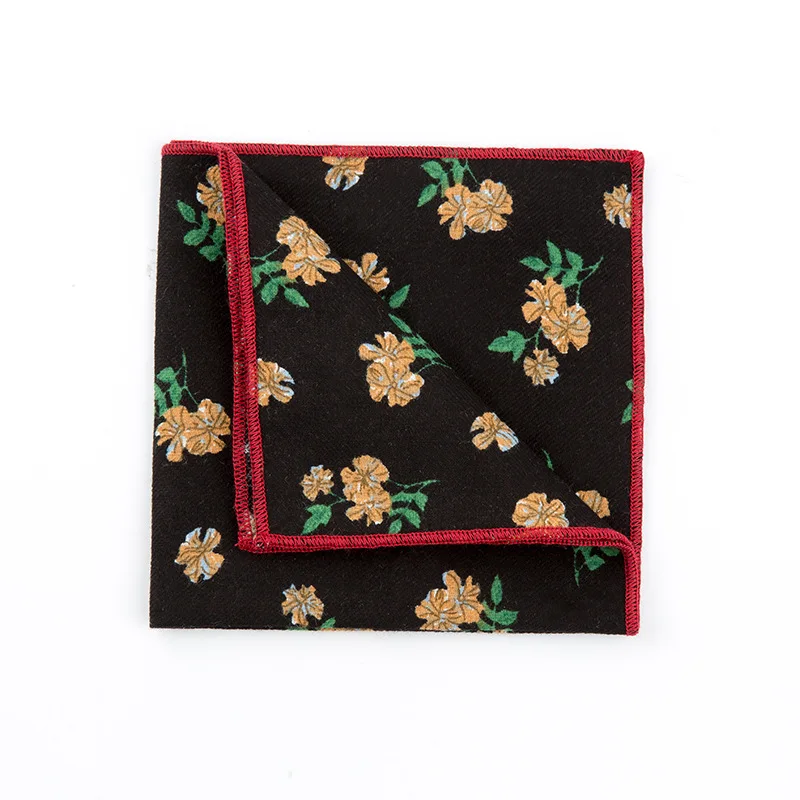 

Linbaiway Women's Cotton Handkerchiefs for Mens Floral Printing Small Pocket Square Mens Casual Pockets Towels Custom Logo