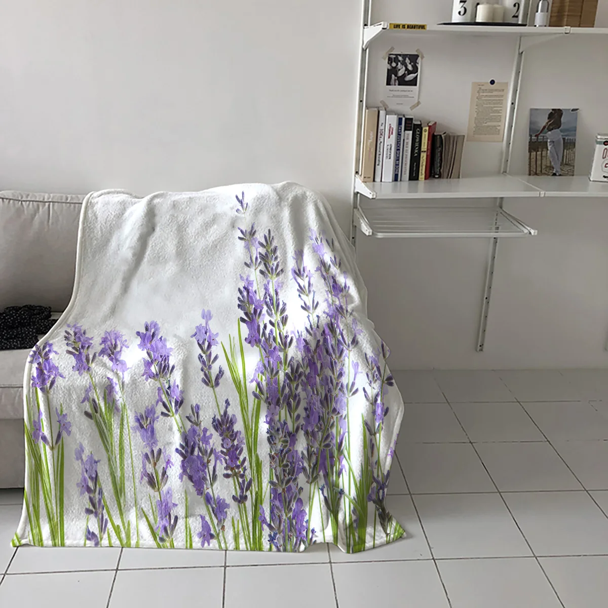 Фиолетовая лаванда печать ворс одеяло мягкий удобный бархат плюшевые цветочные