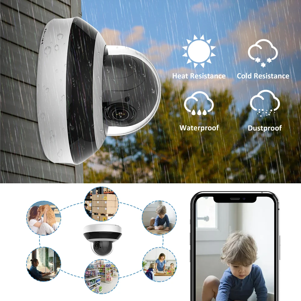 ptz ip dome poe camera 4mp 4x zoom sd card hikvision oem outdoor surveillance camera security audio night vision hik connect free global shipping