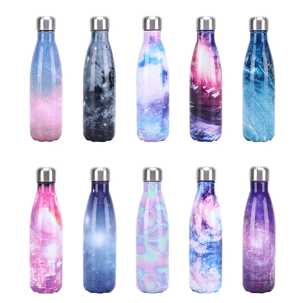 

500ml Double Wall Insulated Vacuum Flask Starry Sky Stainless Steel Coke Thermos Sport Water Bottles Portable Coffee Tumbler Mug