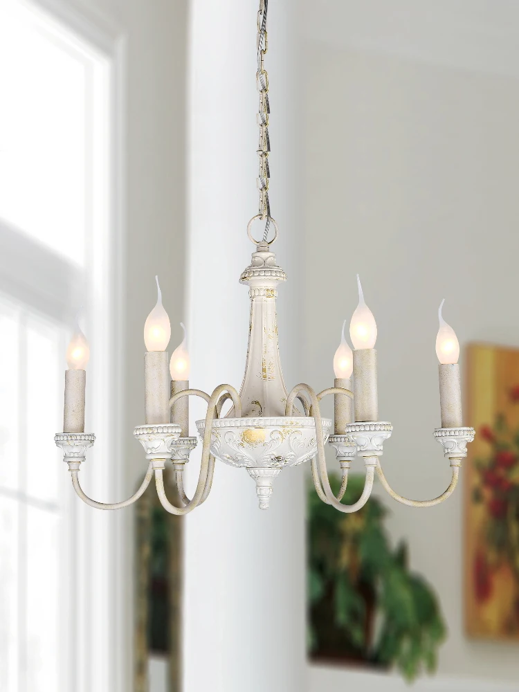 Люстра для гостиной французского сада американская креативная резная свеча