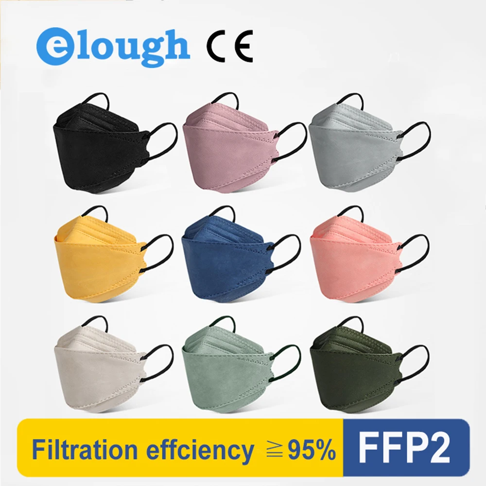 

20201 New Morandi Color FFP2 Mask Adult Fish Shape Mouth Mask KN95 Respirator Mascarillas fpp2 homologada 3 Layer FFP2Mask Korea