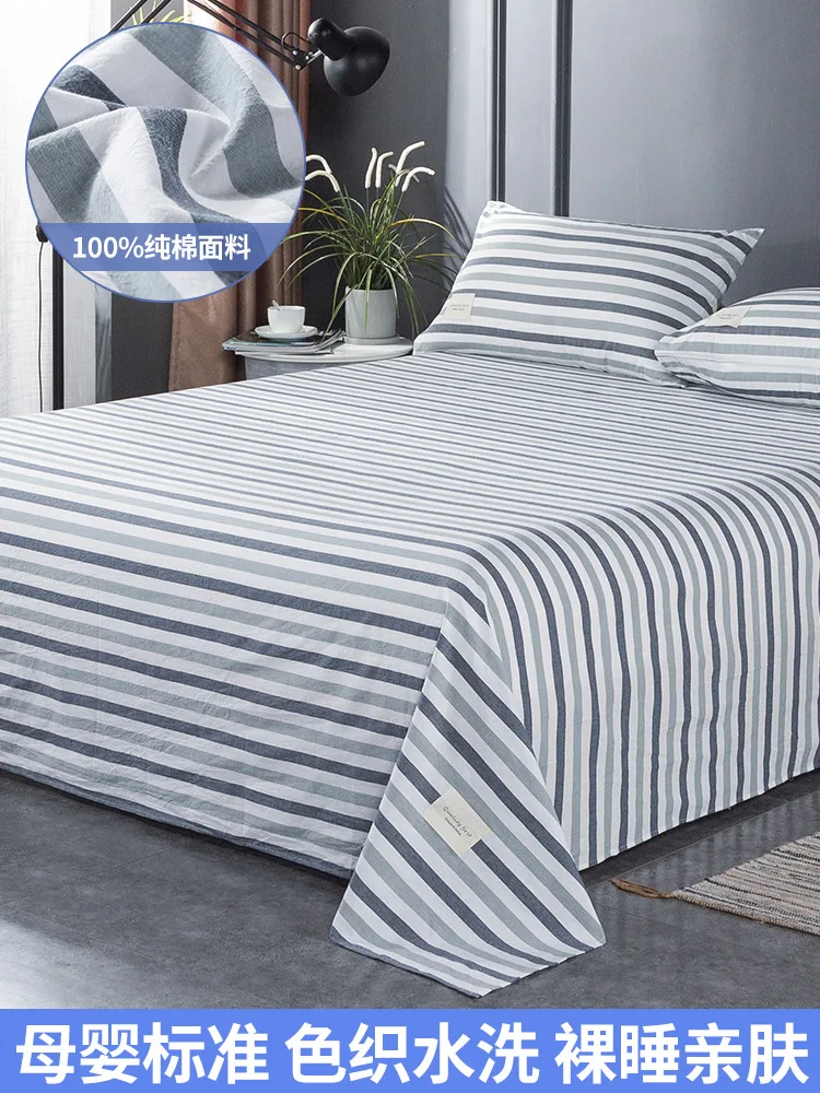 

Thickening Bed Sheet 100% All Cotton One-Piece Washing Pure Cotton Coverlet home queen sheets fitted sheet full