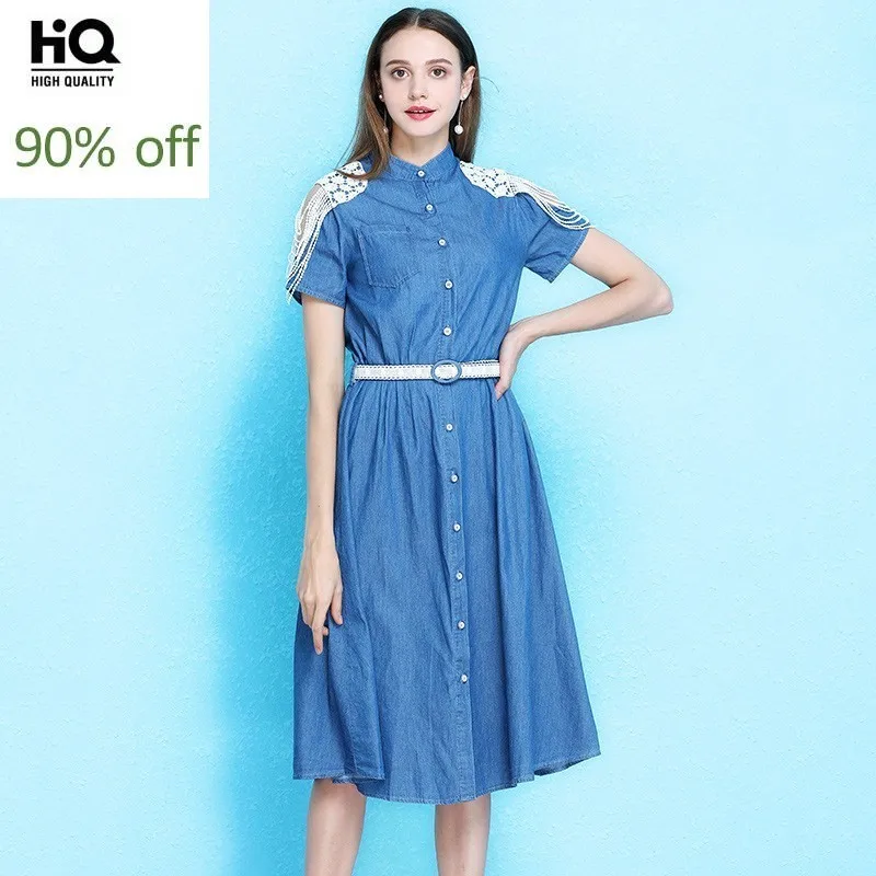 Сексуальное женское джинсовое платье с открытыми плечами и воротником стойкой