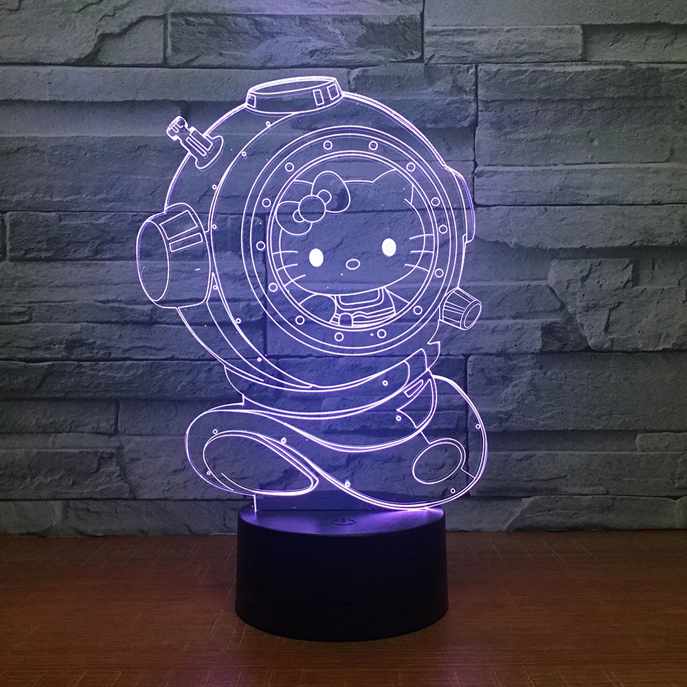 [Seven Neon] Бесплатная доставка акриловый будильник 7 цветов настольная лампа 3D