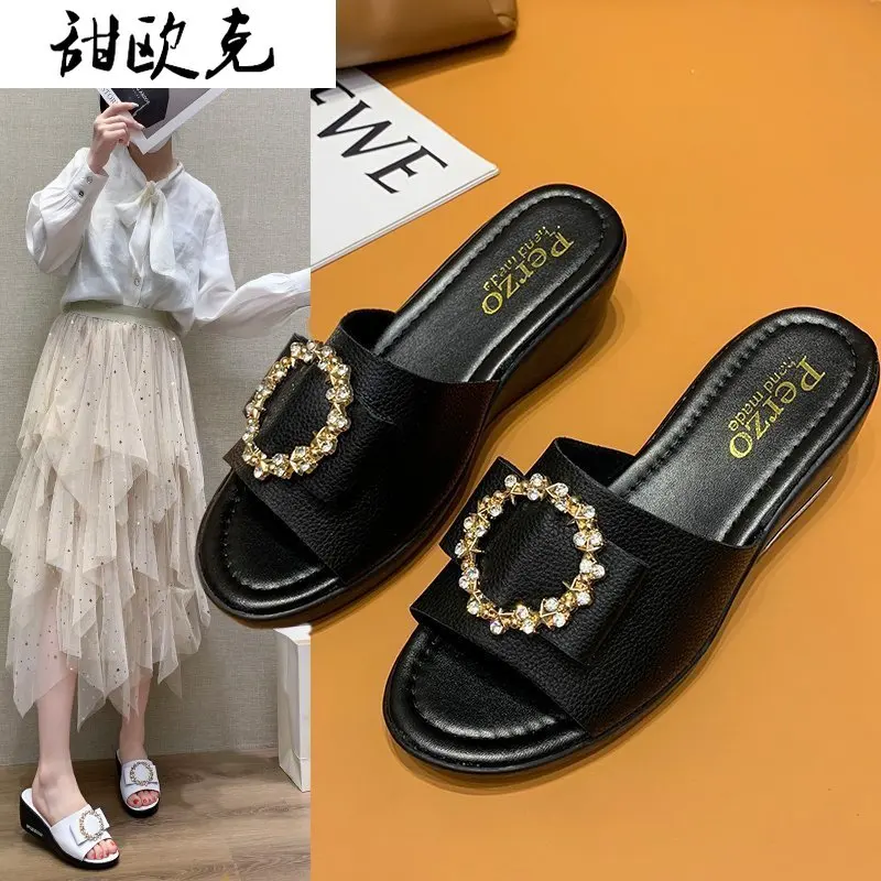 

2021 Summer New Style Casual Women's Slippers Comfortable Fashionable High-heel Wedges Women's Casual Sandals Women's Sandals