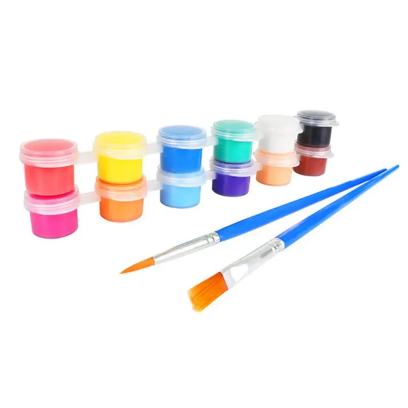 

2ml 12 Vibrant Colors Washable Gouache Paint for Kids School Finger Paint For Oil Painting Nail Art Clothes Art Digital