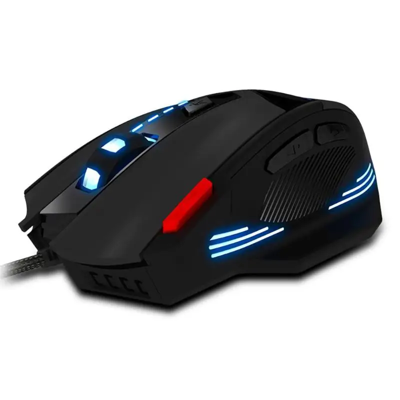 ZELOTES T-60 программируемая Проводная игровая мышь USB 7200 dpi 7 кнопок светодиодный оптическая компьютерная геймерская мышь для ноутбуков настольных ПК мыши