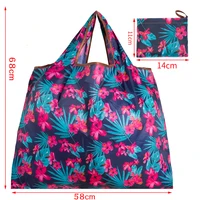 new style 210t polyester waterproof foldable large handbag shoulder bag storage bag reuse handbag beach shopping travel bag