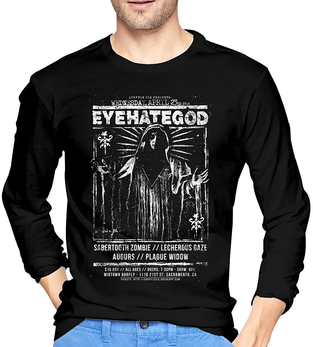 Мужские крутые Entombed Футболки с длинным рукавом черные унисекс Женские футболки |