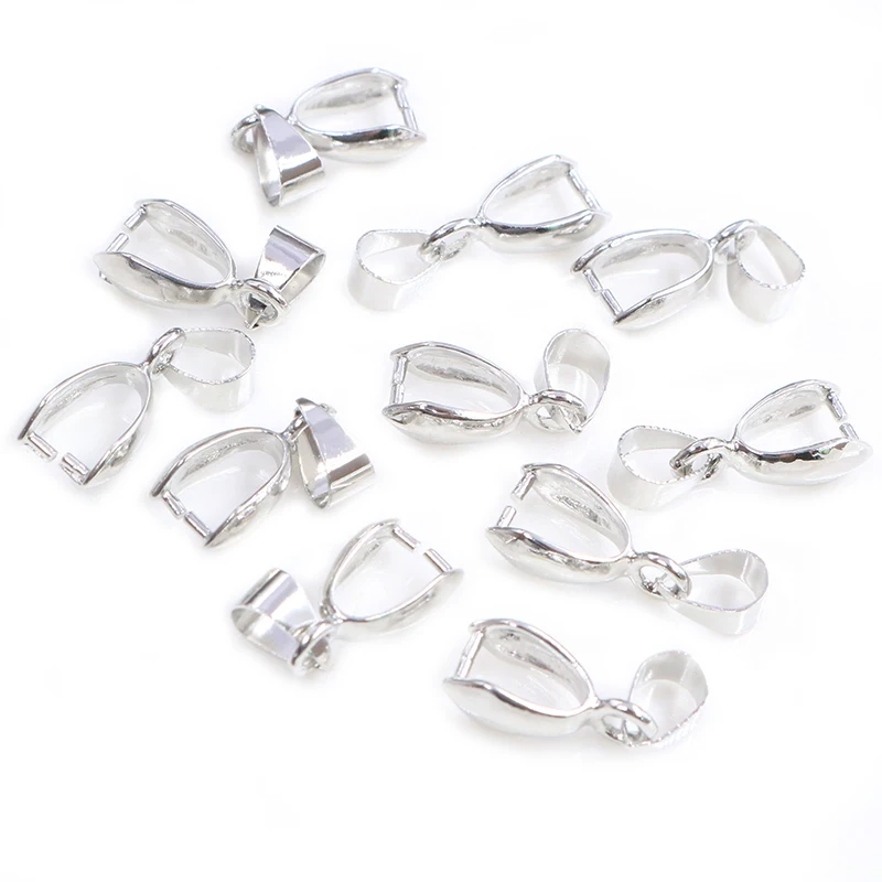 

50pcs/lot 5x14mm 6x17mm 8x20mm 7 Colors Plated Pendants Clasps Clips Bails Connectors Copper Charm Bail Beads Jewelry Findings