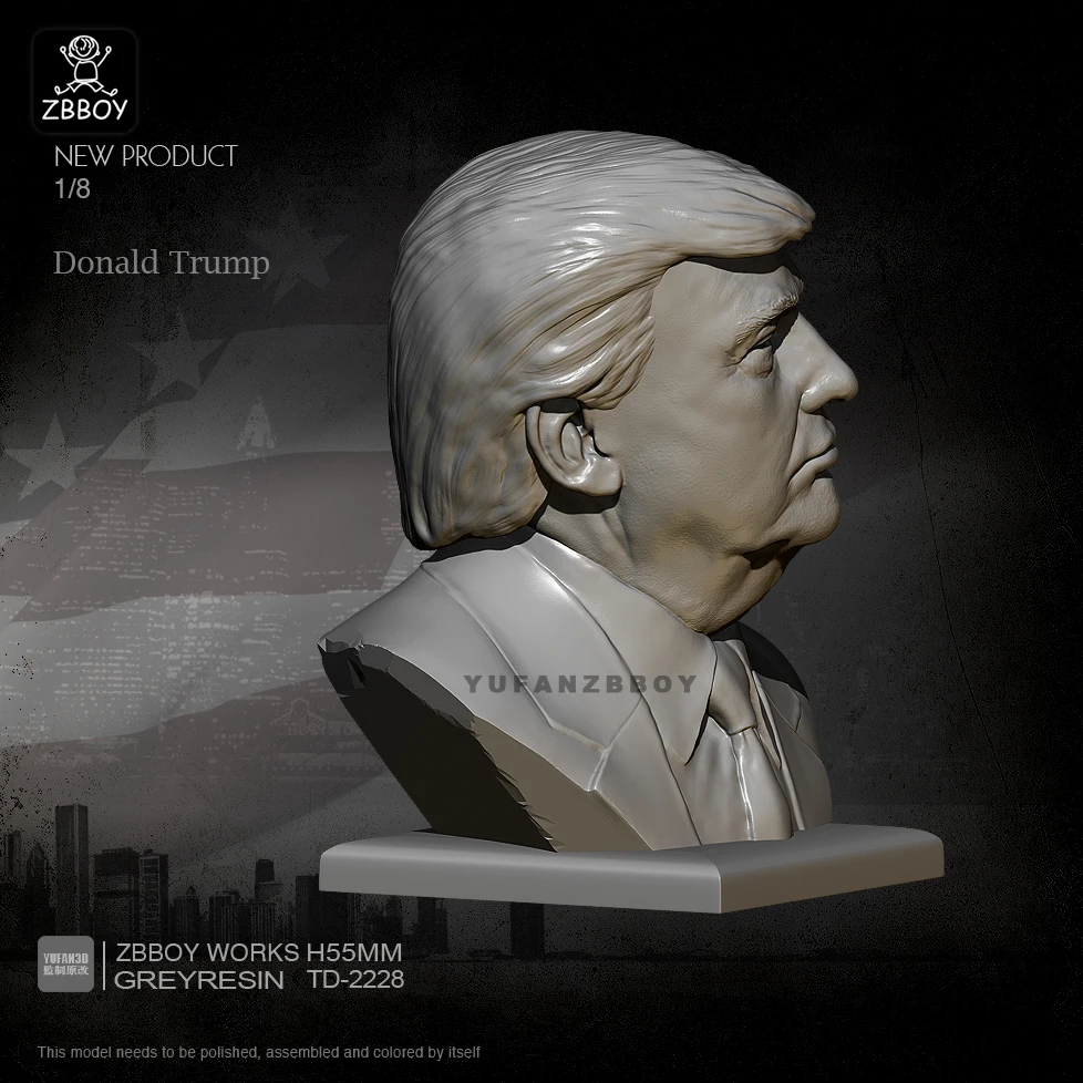 

H55MM Resin Bust Kits Donald Trump Figure Model Self-assembled TD-2228