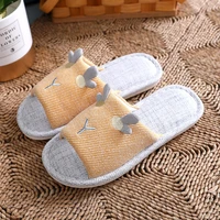 cute animals women home slipper casual soft bottom shoes non slip couples slides 2022 spring cotton fabric man slippers sandals