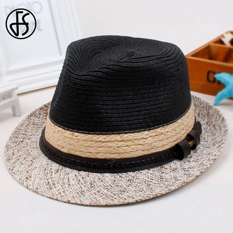 Женская летняя Соломенная Панама FS Jazz коричневые шляпы с широкими полями пляжная