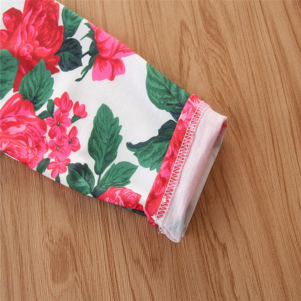 Одежда для маленьких девочек одежда с длинными рукавами и круглым вырезом