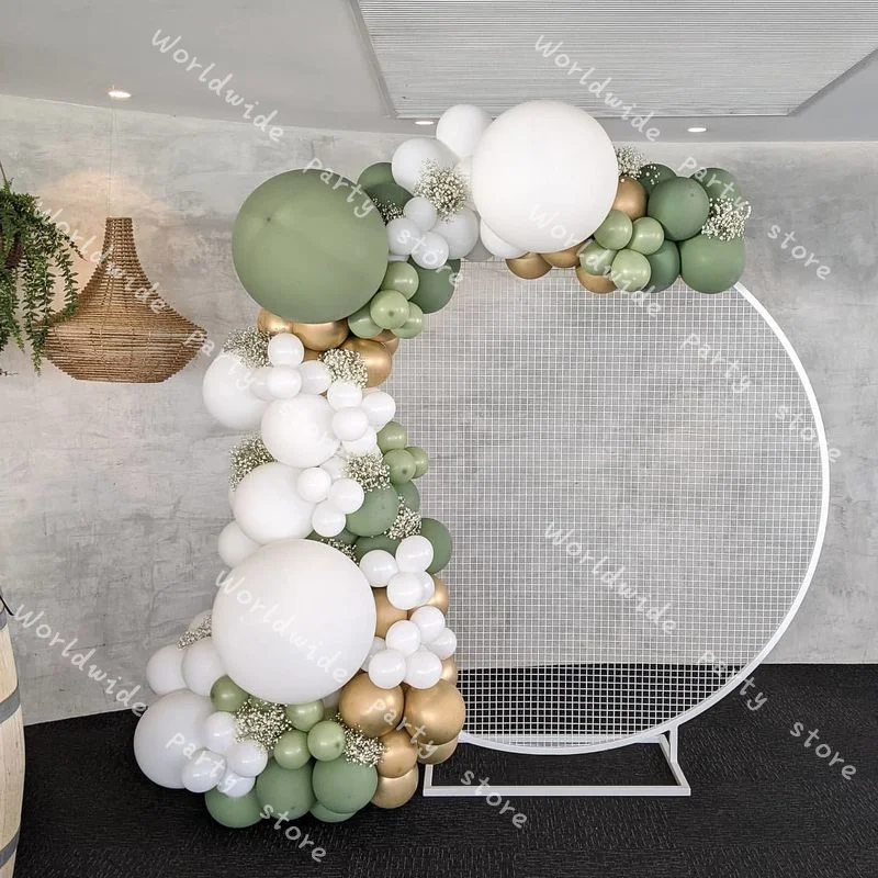 

Balloons Garland Arch Kit Matte White Gold 123pcs DIY Dusty Green Baby Shower Balloons Gender Reveal Wedding Birthday Party Kit