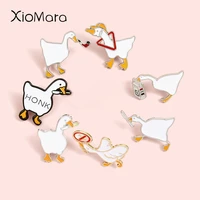 funny game trick or treat goose enamel pins fashion mischief brooches lapel badges wholesale cute pins jewelry gifts for friends