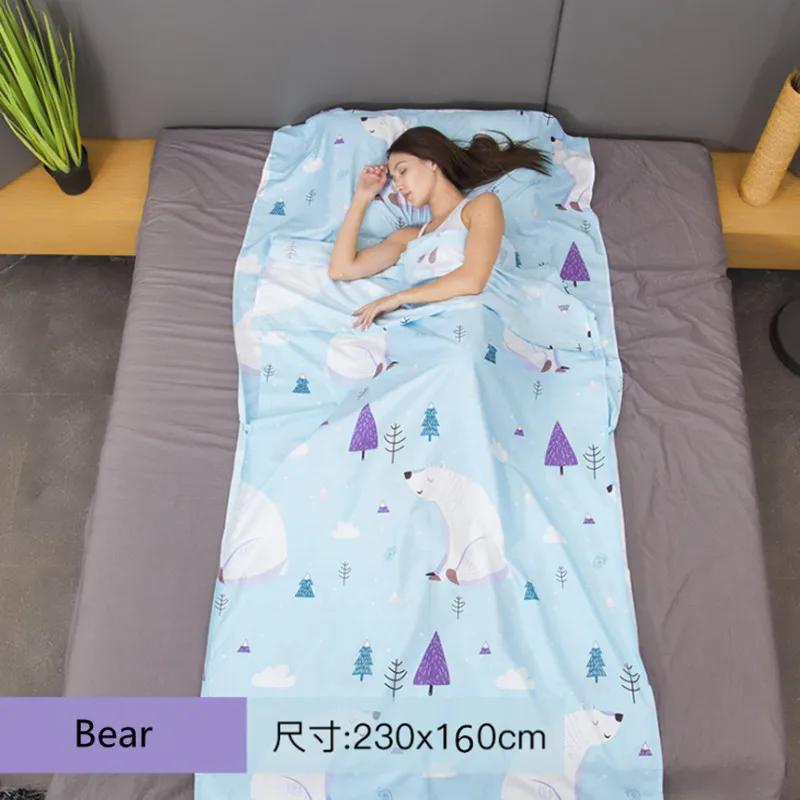 

TXZ Printed Single Sleeping Bag Portable Business Travel Hotel Sheeting Cotton Widen Envolope Sleeping Bag For Camping 0122
