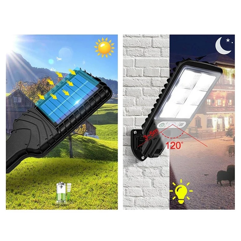 Уличные фонари на солнечной батарее водонепроницаемый светильник с датчиком