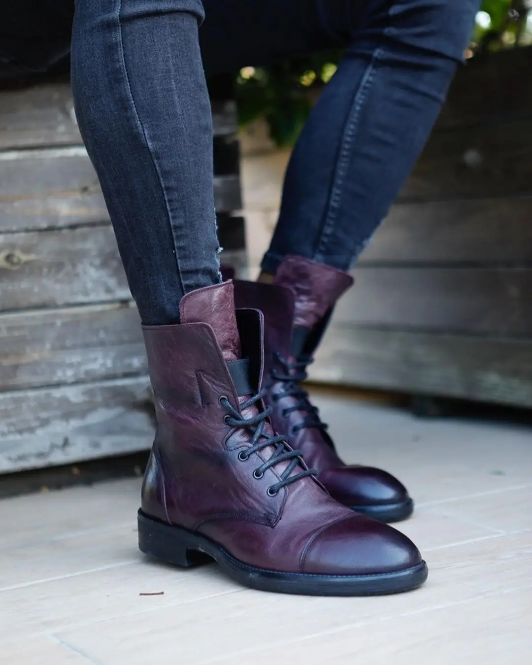 

100% Genuine Leather Casual Style Men Shoes Handmade Comfortable Durable 4821 BURGUNDY