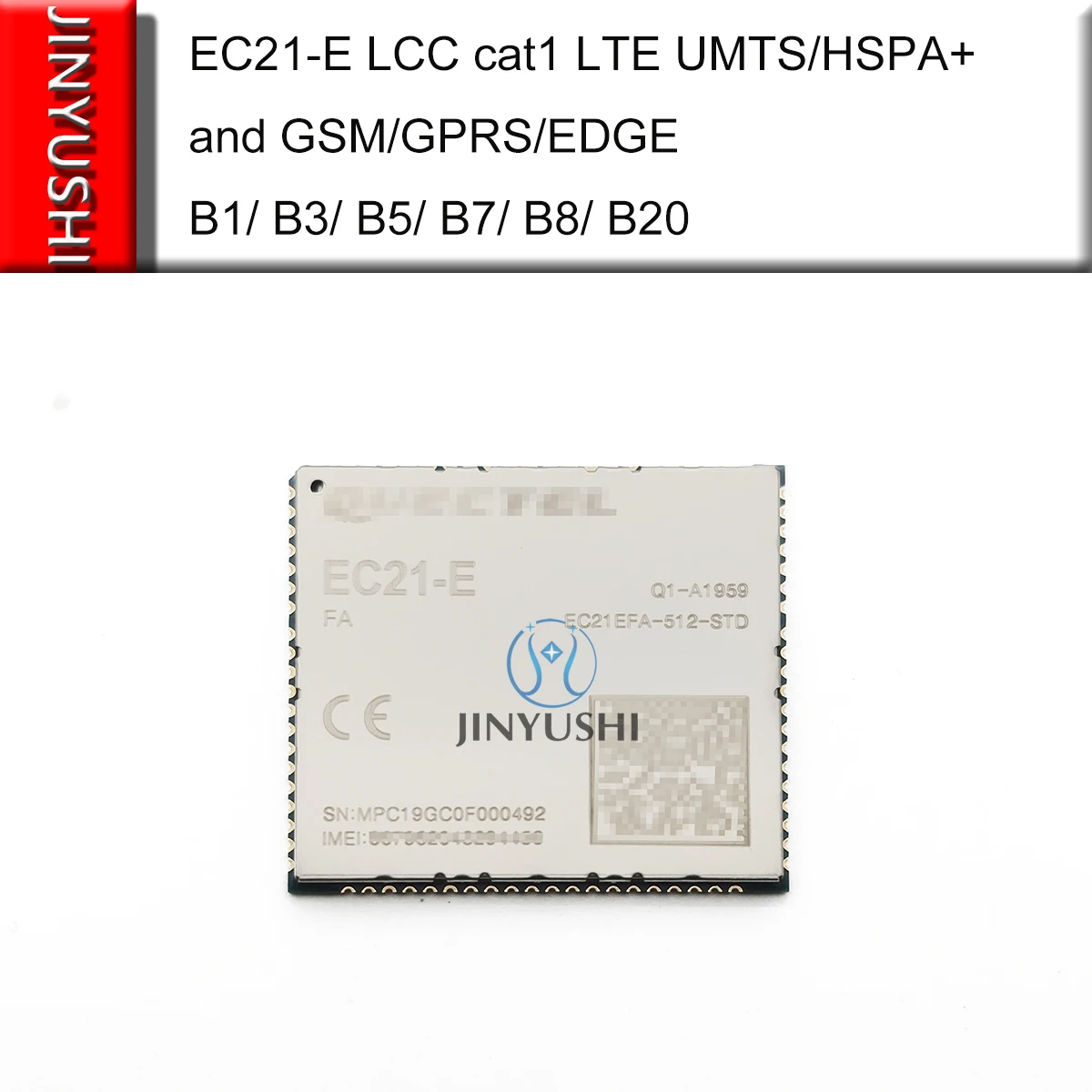Quectel EC21-E LCC SMT cat1 LTE UMTS/HSPA + ΠΈ GSM/GPRS/EDGE B1/ B3/ B5/ B7/ B8/ B20 EMEA EC21EFA Quectel EC21-E LCC SMT cat1 LTE UMTS/HSPA + ΠΈ GSM/GPRS/EDGE B1/ B3/ B5/ B7/ B8/ B20 EMEA EC21EFA
