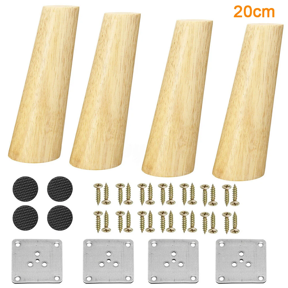 

4 шт. диван из массива дерева для шкафа конусная угловая коническая кровать стойка стул ножки мебельные ножки прочный наклонный диван-стол