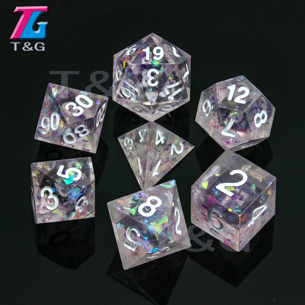 НОВЫЕ Изящные Красочные острые края и красивые игральные кости 7 шт./компл.