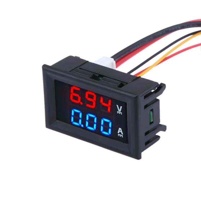 

Digital Voltmeter DC 0-100V, DC 0-10A Digital Voltmeter Ammeter Voltage Panel Meter Red/Blue Combo Multimeter LED Amplifier