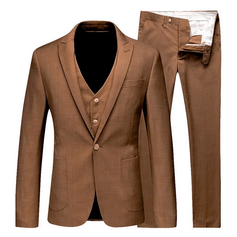 Мужские модные облегающие костюмы, мужская деловая повседневная одежда, костюм-тройка, блейзеры, куртки, брюки, наборы