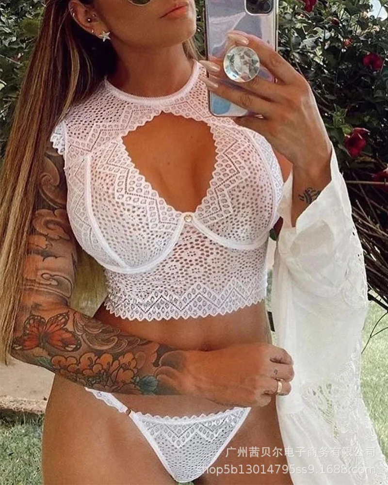 

2021 new white ladies sexy underwear suit