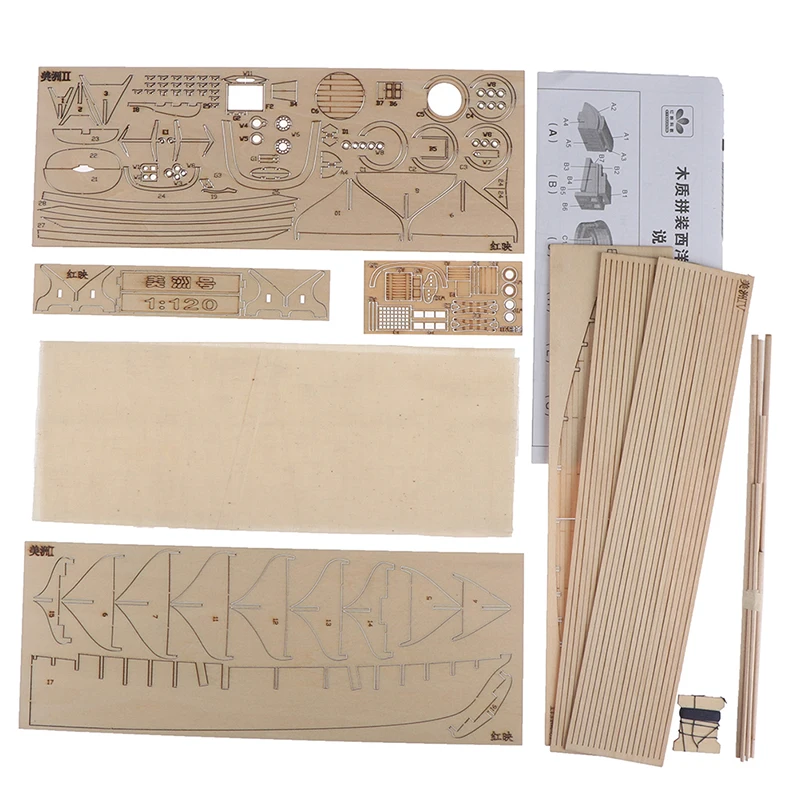 

1:120 DIY Wooden Assembly Sailing Ship Model Classic Sailing Boat Laser Cutting Process Puzzle Toys