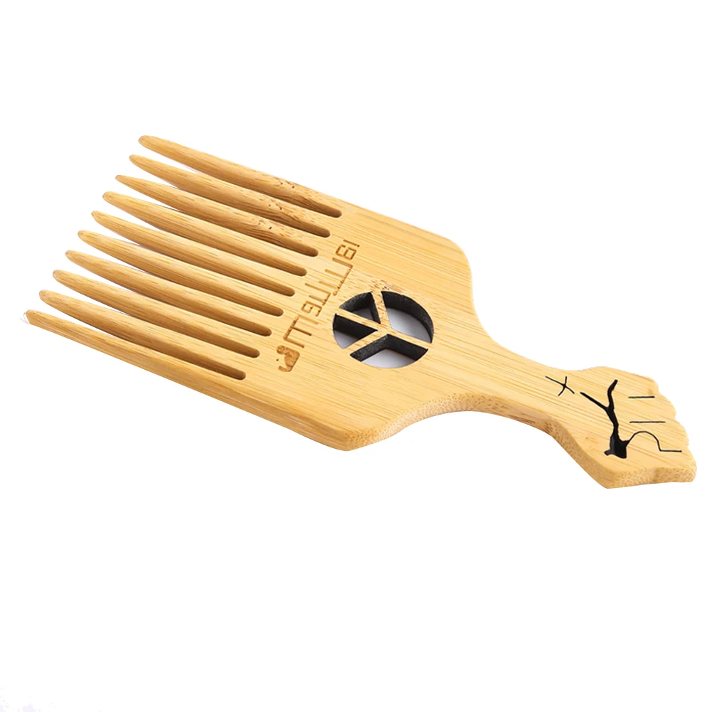 

Oil Head Wide Teeth Comb Head Massage Wood Hair Fork Combs Trimming Comfortable Easy Hold Wooden Fork Comb